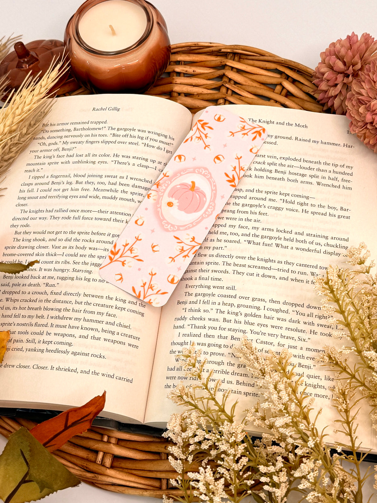 Pink Pumpkin Bookmark