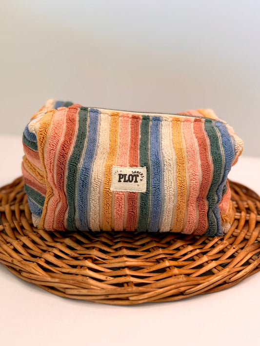 Rainbow Stripe Towel Makeup Bag
