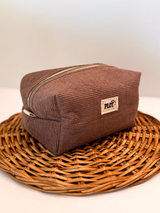 Simple Brown Towel Makeup Bag