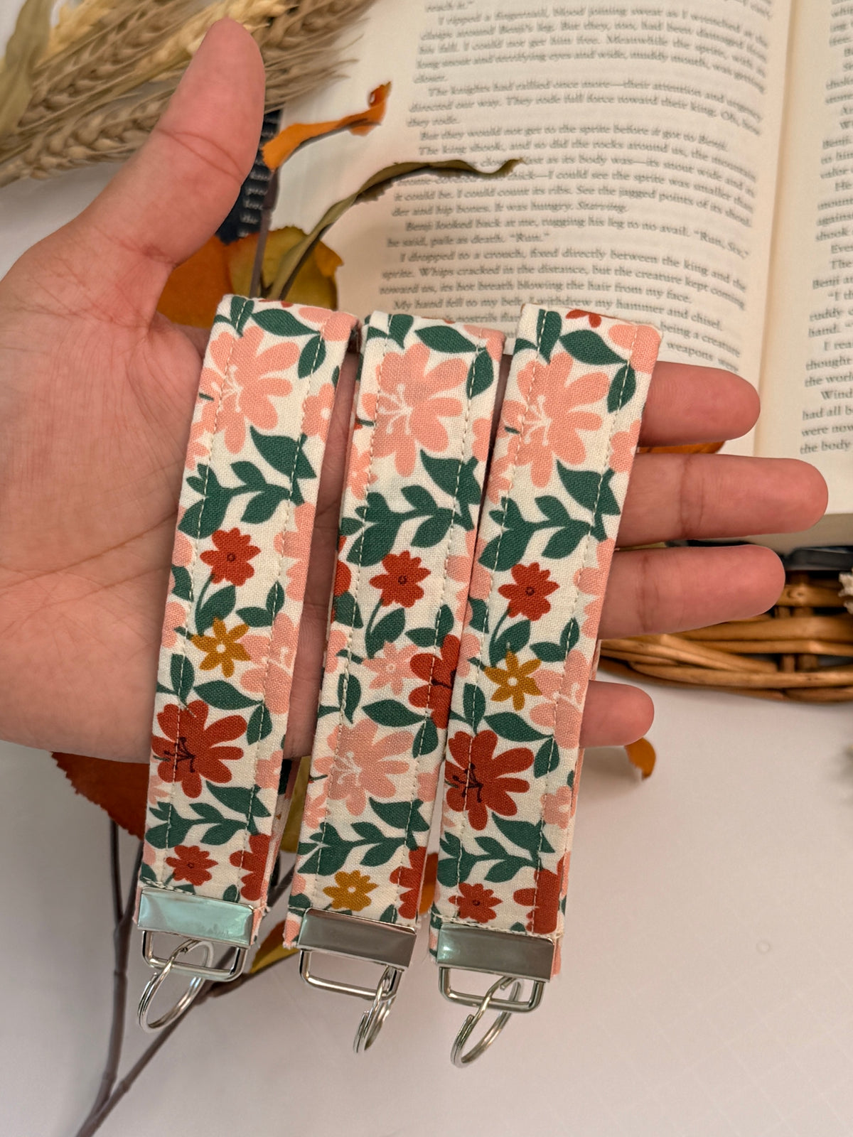 Pink Myrtle Keychain Wristlet