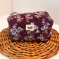 Purple Floral Towel Makeup Bag