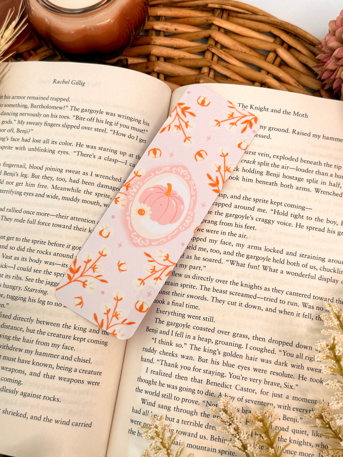 Pink Pumpkin Bookmark