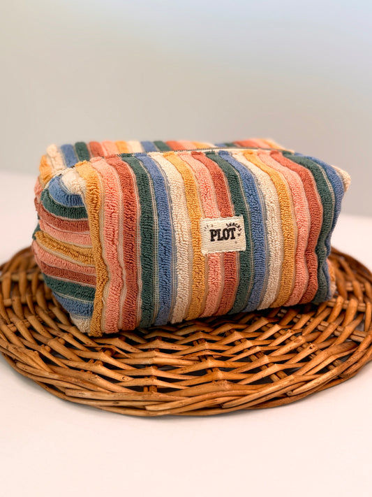 Rainbow Stripe Towel Makeup Bag