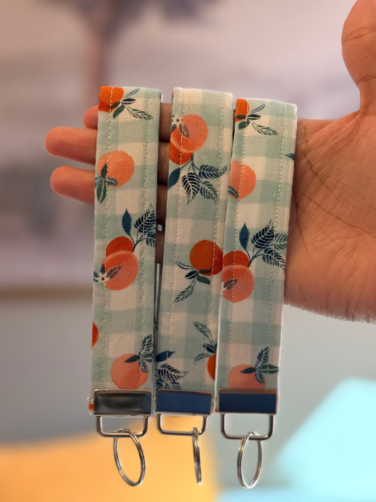 Peachy Girl Keychain Wristlet