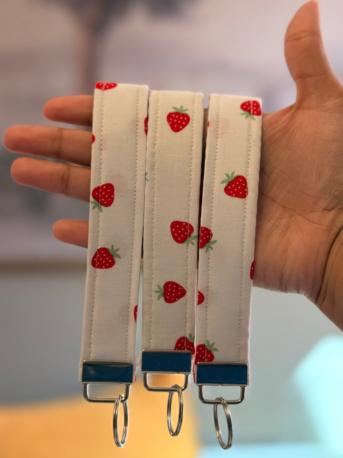 Strawberry Patch Keychain Wristlet