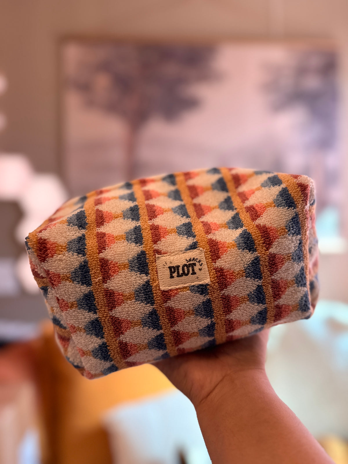 Colorful Diamond Towel Makeup Bag